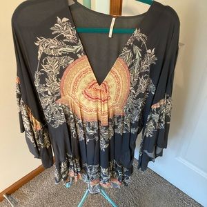 Free People Long Flowy Top